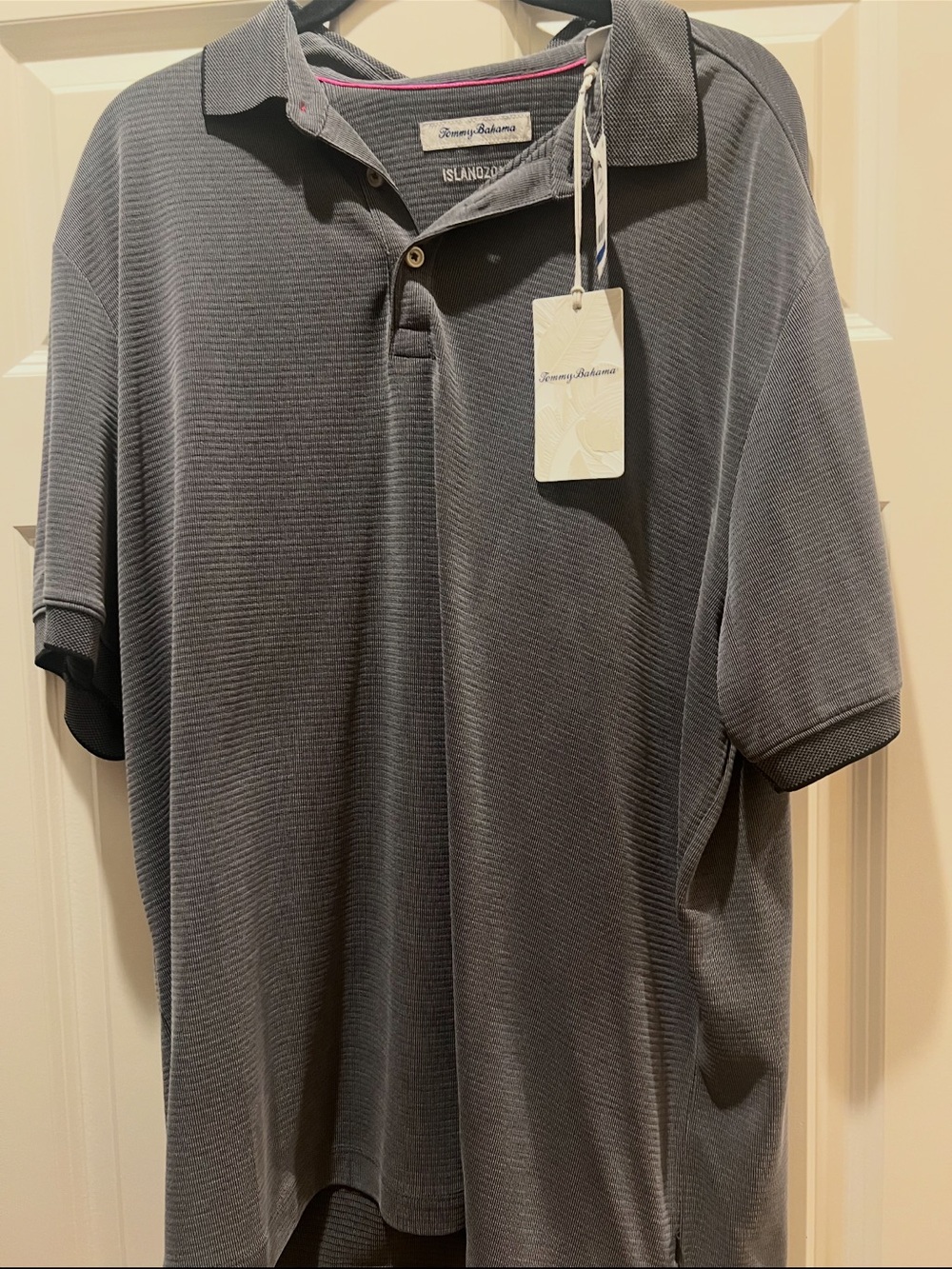 Tommy Bahama Men's Charcoal Gray Textured Polo